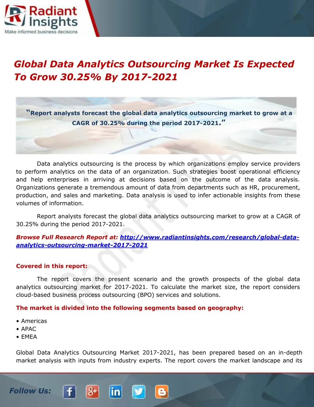 global data analytics outsourcing market