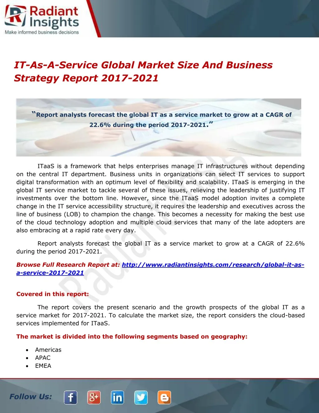 it as a service global market size and business