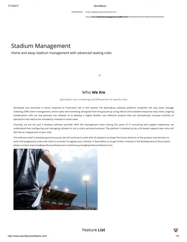 SportsBuzz is a ticketing and CRM partner for sports clubs