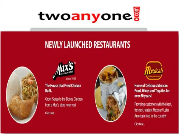 twoanyone Food Delivery | Online Takeout | Shakey's Delivery
