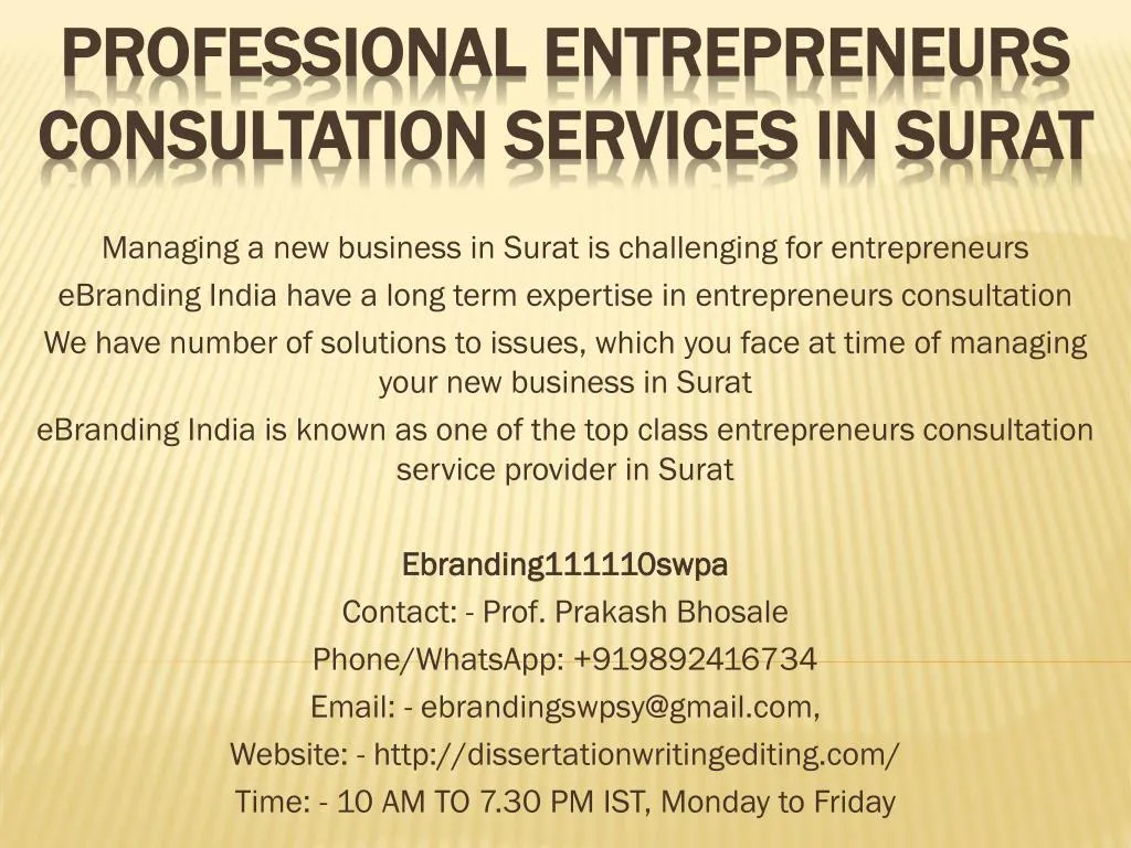 professional entrepreneurs consultation services in surat