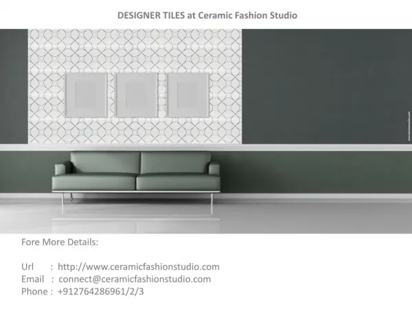 DESIGNER TILES at Ceramic Fashion Studio