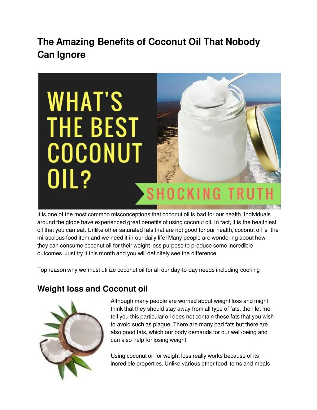the amazing benefits of coconut oil that nobody