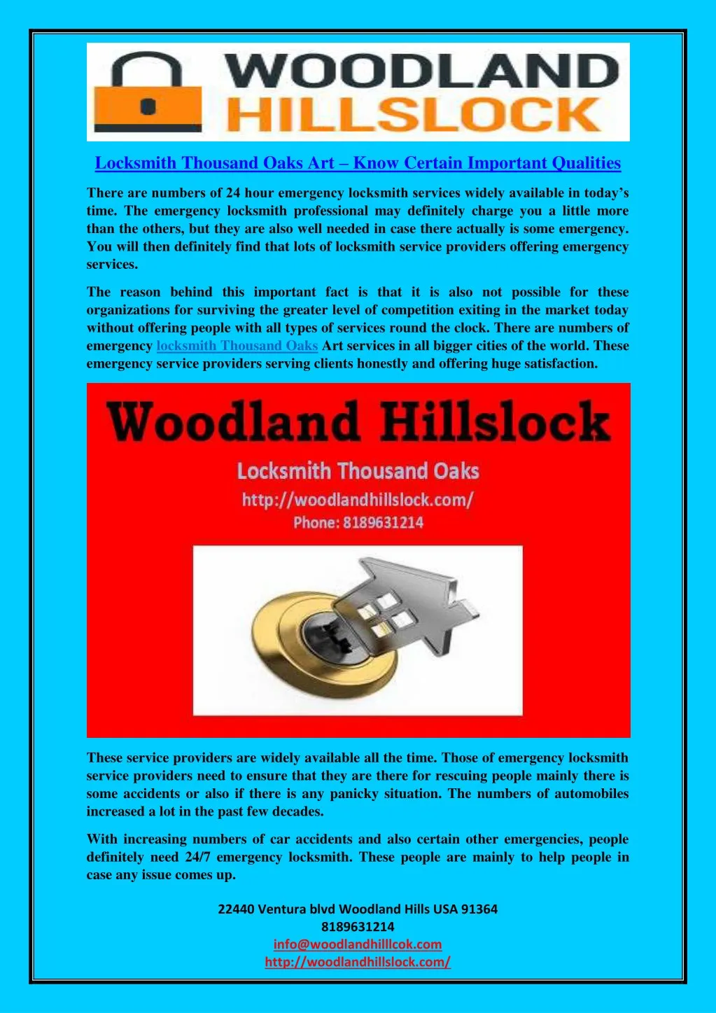 locksmith thousand oaks art know certain