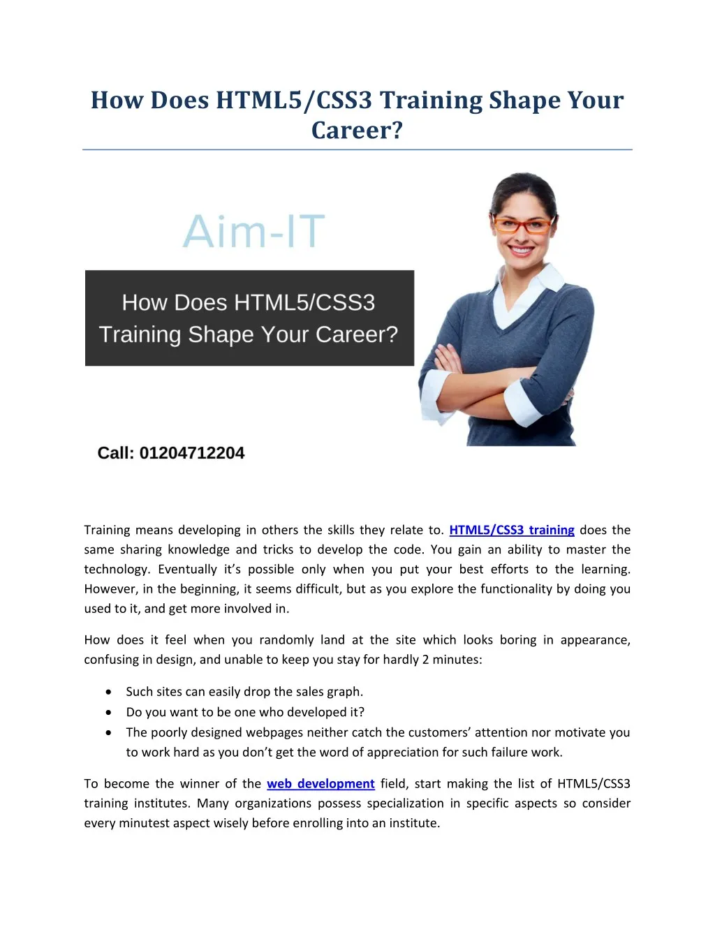 how does html5 css3 training shape your career