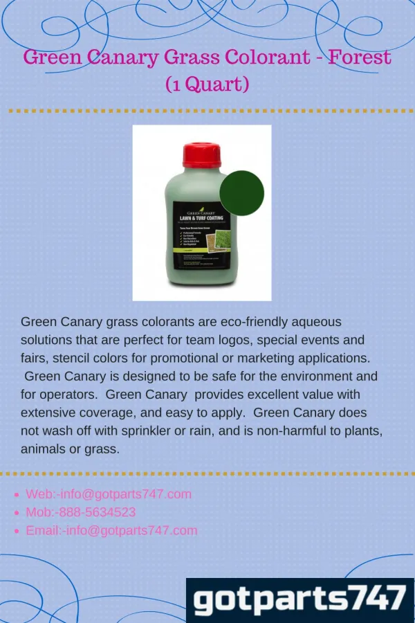 Green Canary Grass Colorant - Forest (1 Quart)