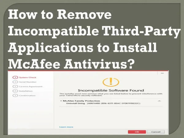 How to Remove Incompatible Third-Party Applications to Install McAfee Antivirus?