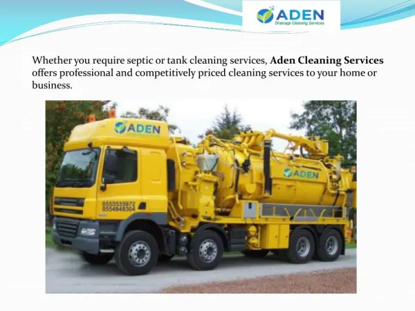 Aden Septic Tank Cleaning & Other Service Inc. in Dubai.