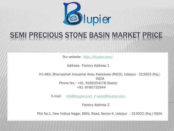 Semi Precious Stone Basin Market Price
