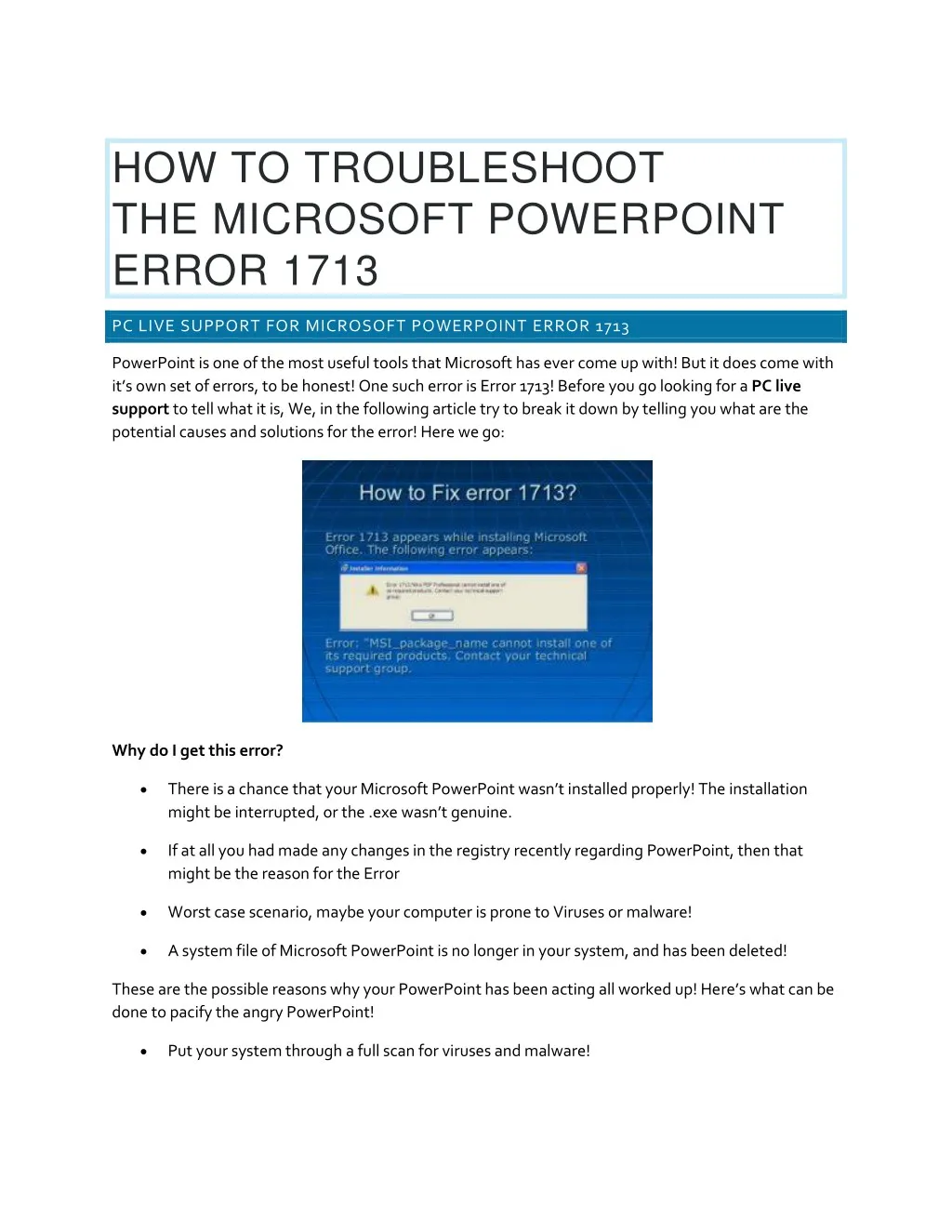 how to troubleshoot the microsoft powerpoint