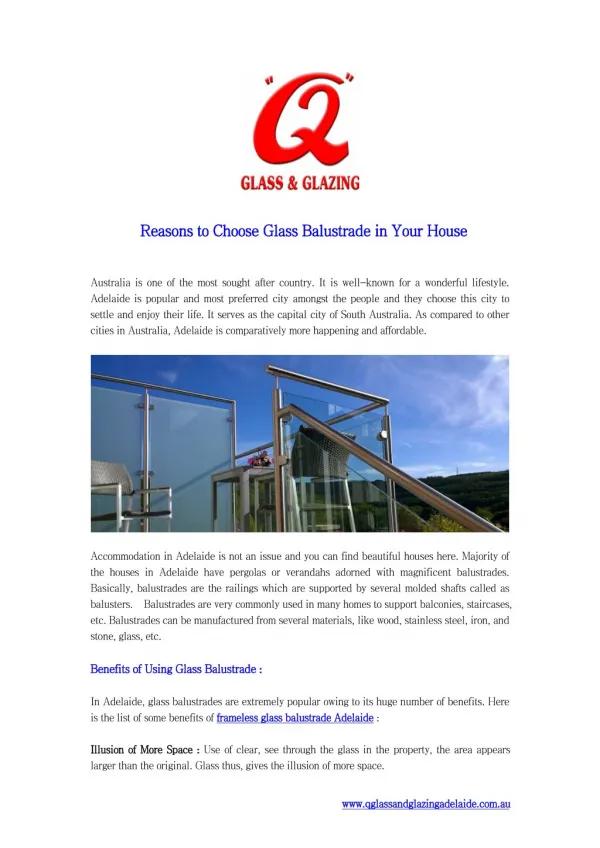 Reasons to Choose Glass Balustrade in Your House