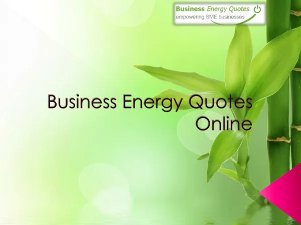 Business Energy Quotes Online