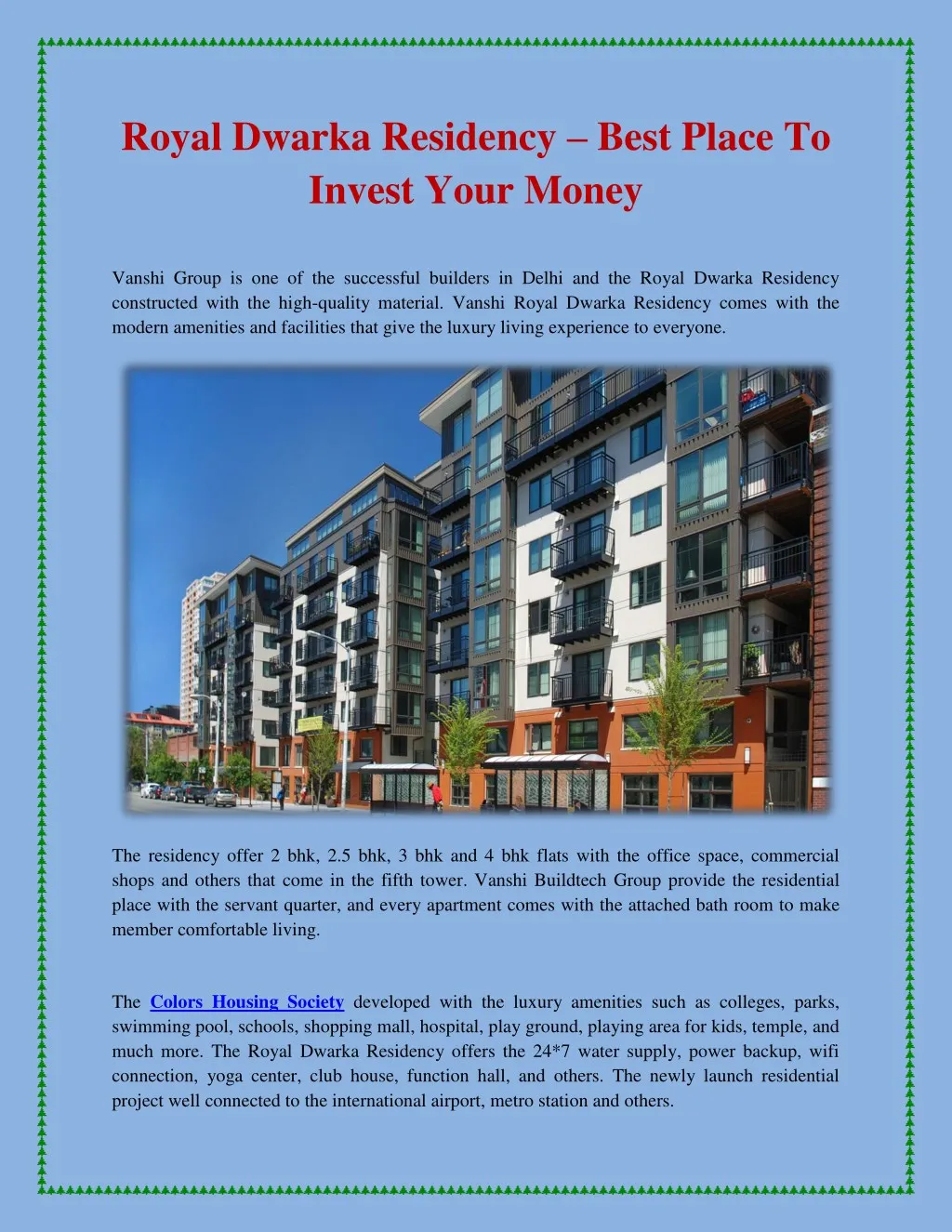 royal dwarka residency best place to invest your