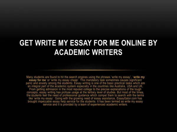 Write My Essay