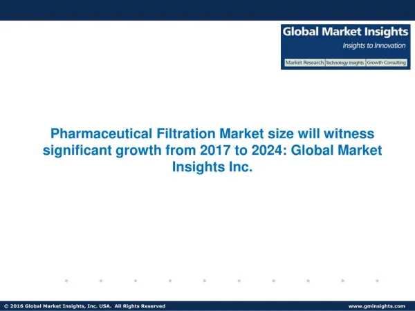 Global Pharmaceutical Filtration Market – Positive long-term growth outlook 2017-2024