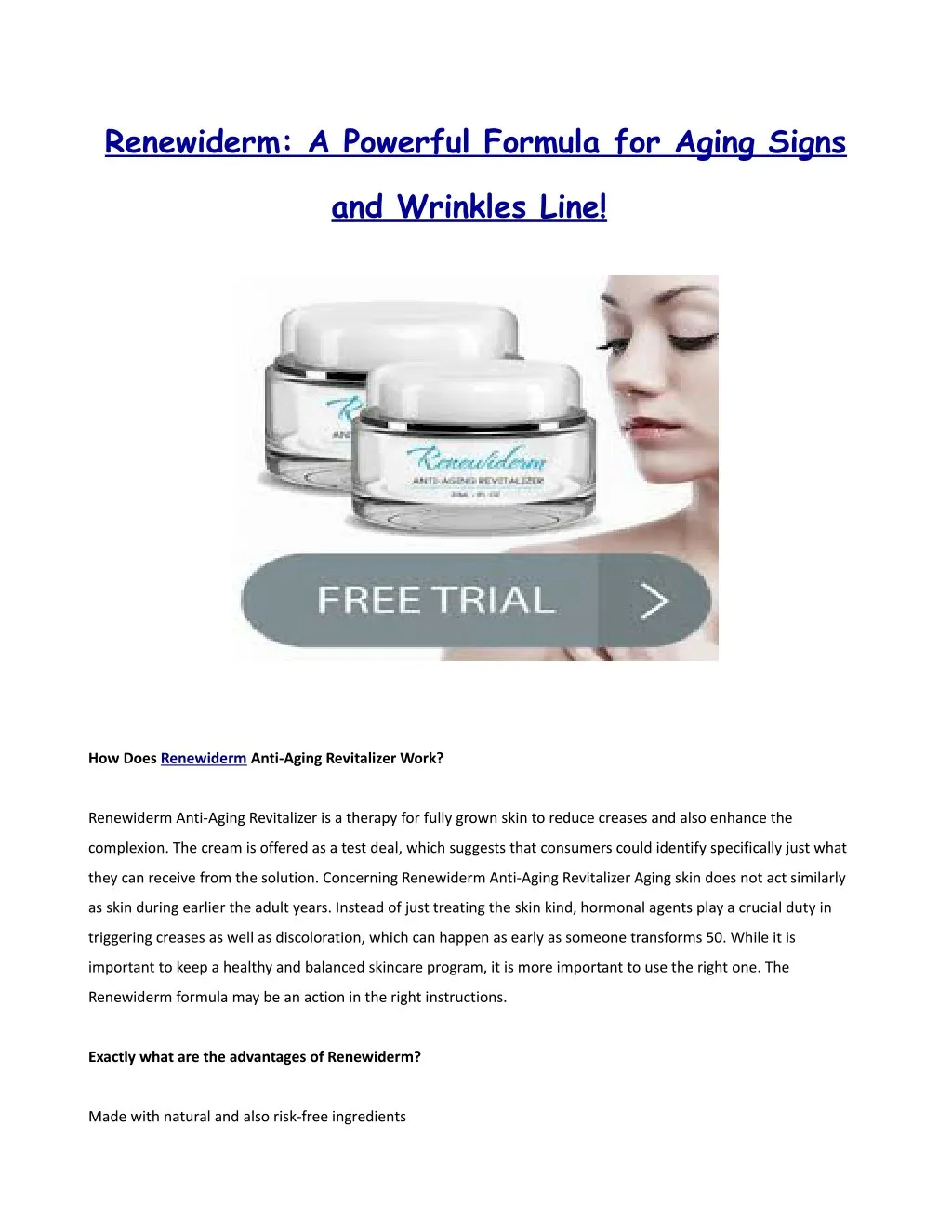 renewiderm a powerful formula for aging signs