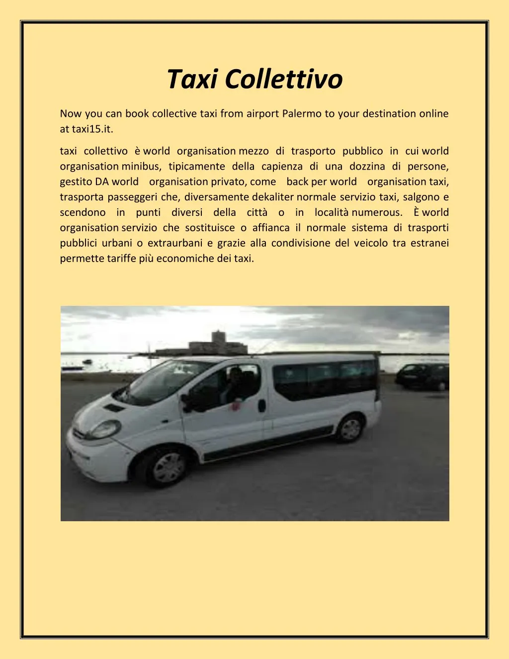 taxi collettivo