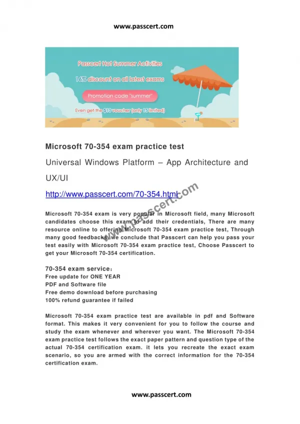 Microsoft 70-354 exam practice test