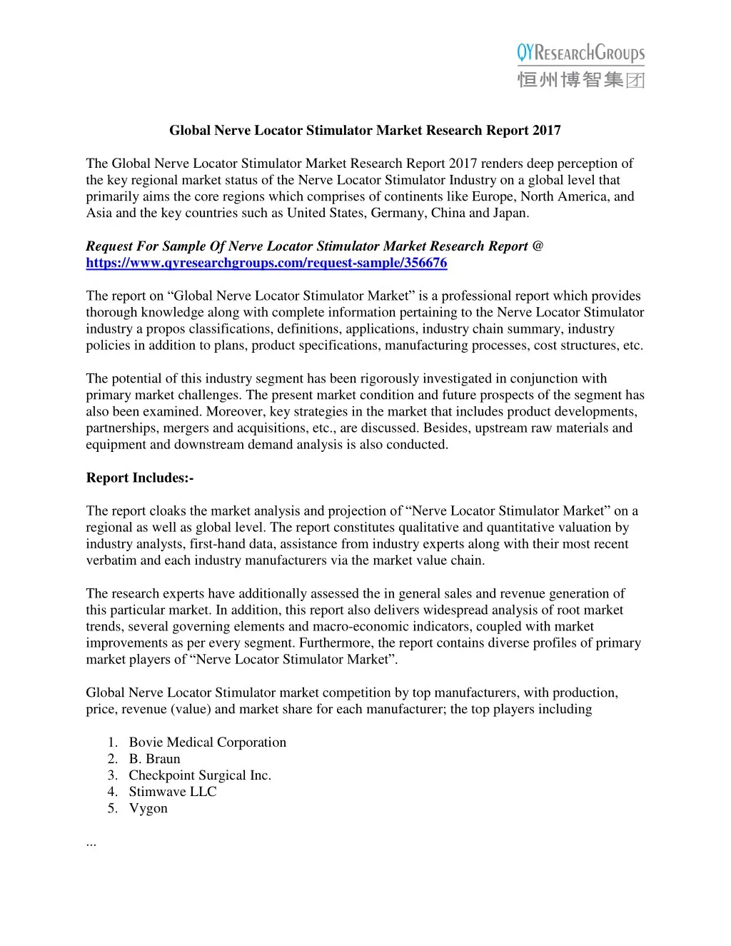 global nerve locator stimulator market research