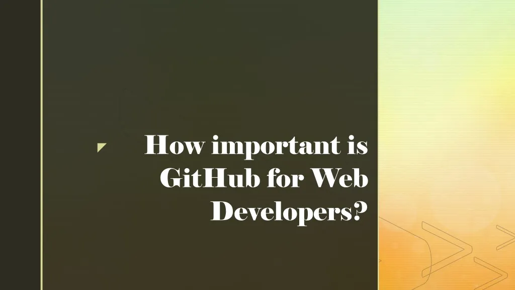 how important is github for web developers