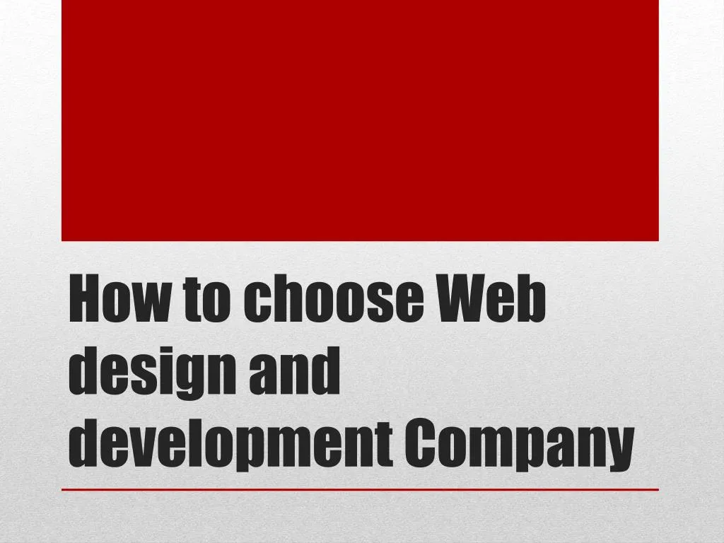 how to choose web design and development company