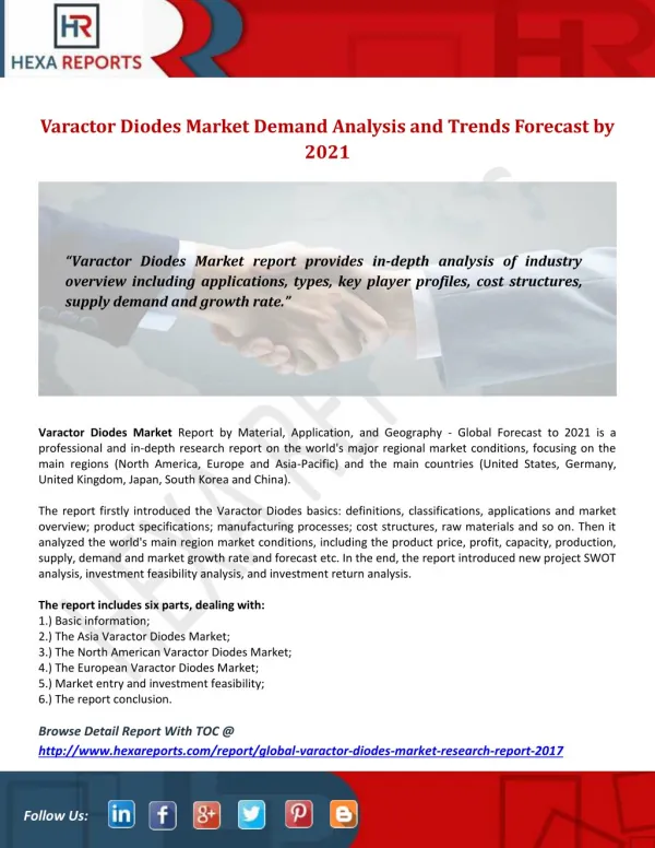 Varactor Diodes Market Demand Analysis and Trends Forecast by 2021