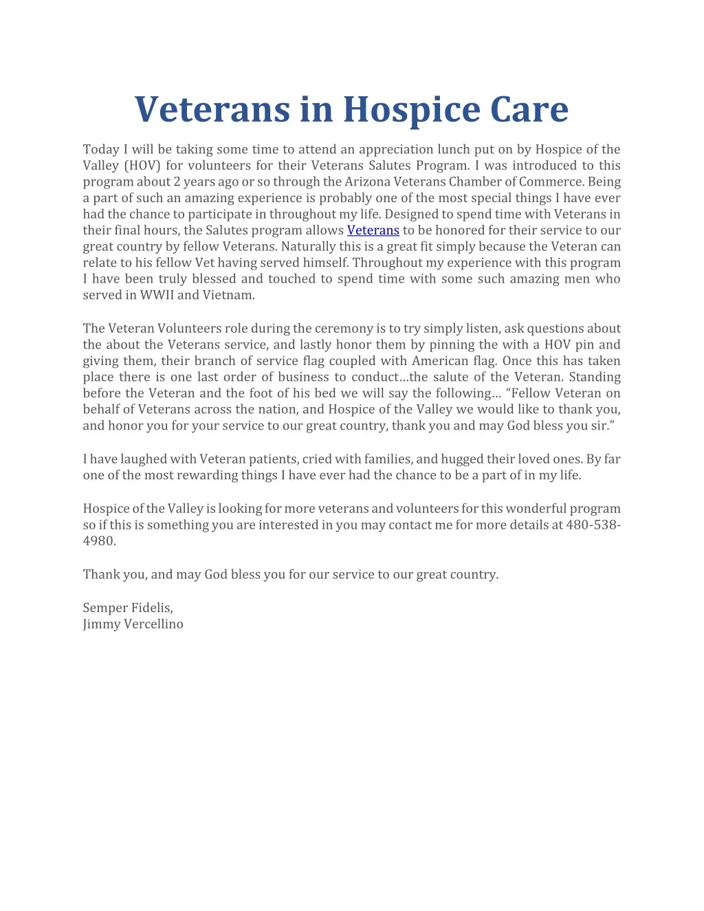 veterans in hospice care