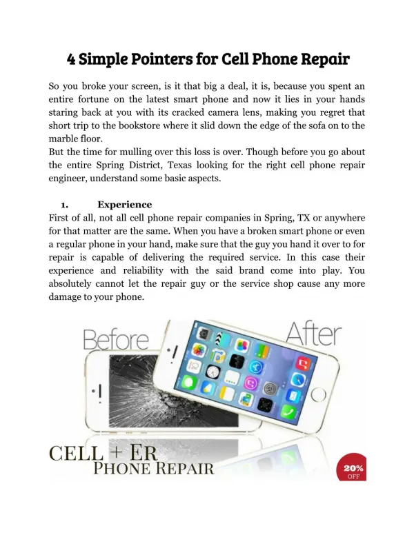 CELL ER Phone Repair, Spring | Cell Phone Repair Texas