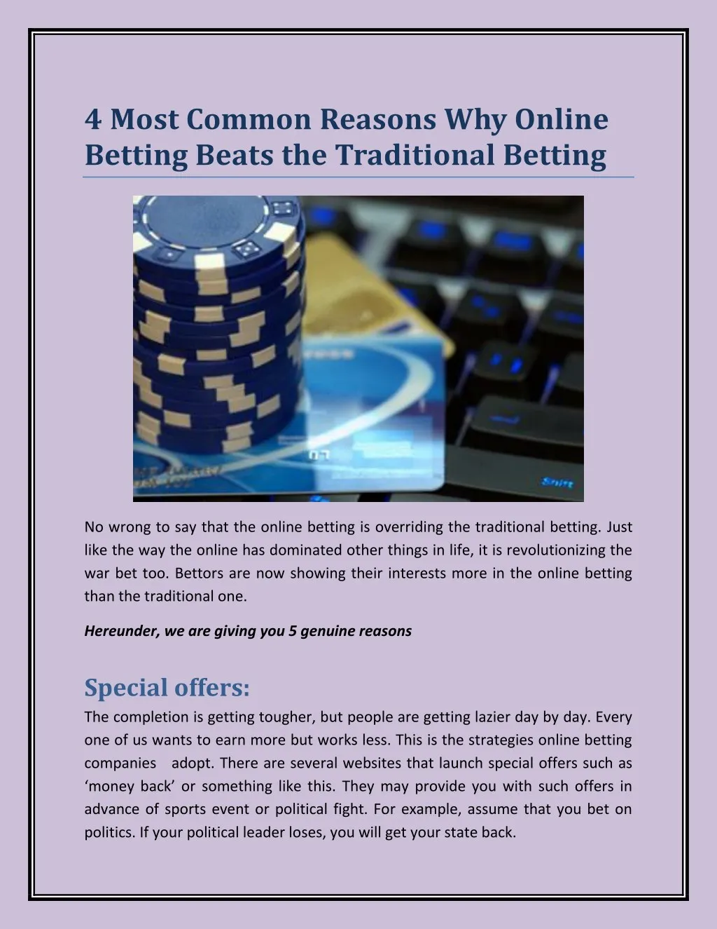 4 most common reasons why online betting beats