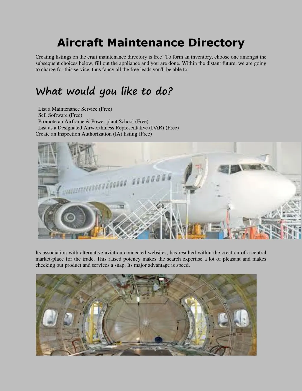 aircraft maintenance directory