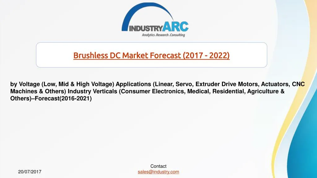 brushless dc market forecast 2017 2022