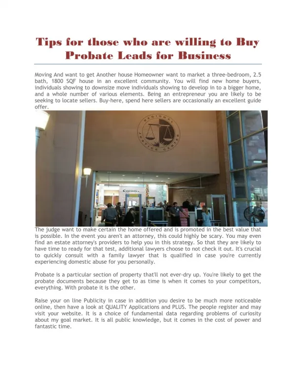 Buy probate leads