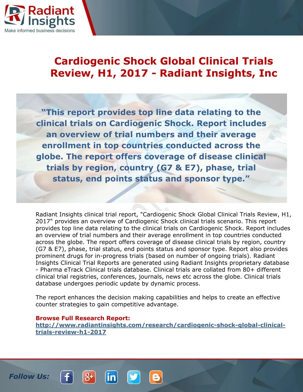 cardiogenic shock global clinical trials review