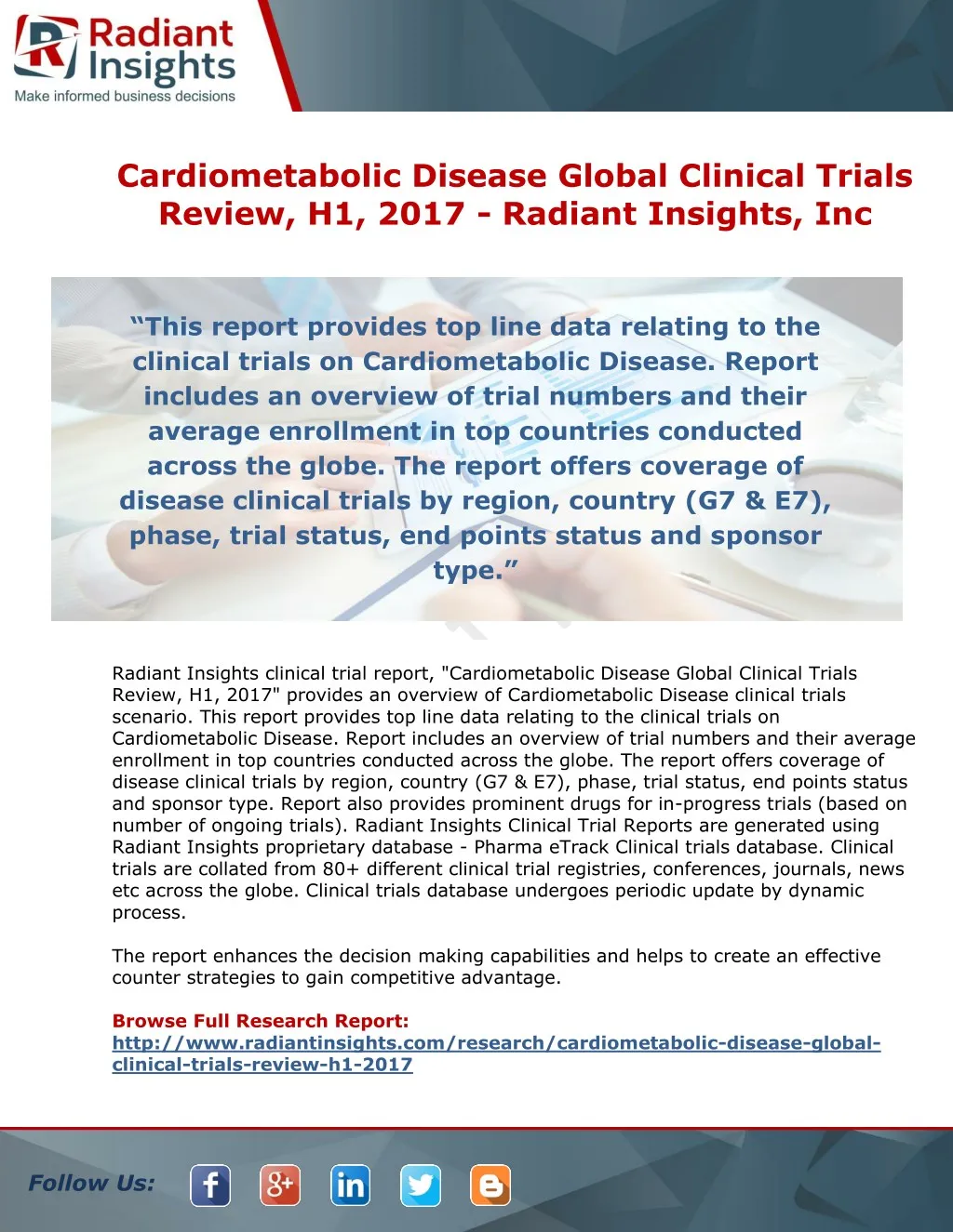 cardiometabolic disease global clinical trials