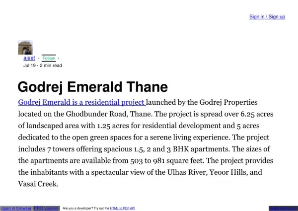 Godrej Emerald Thane