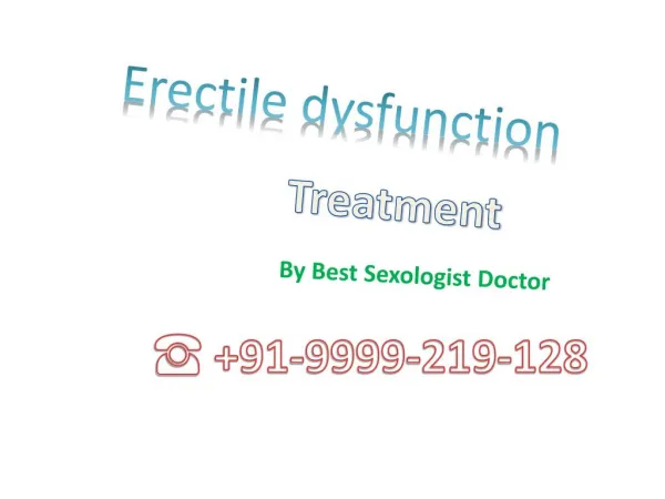 Erectile dysfunction treatment in Delhi