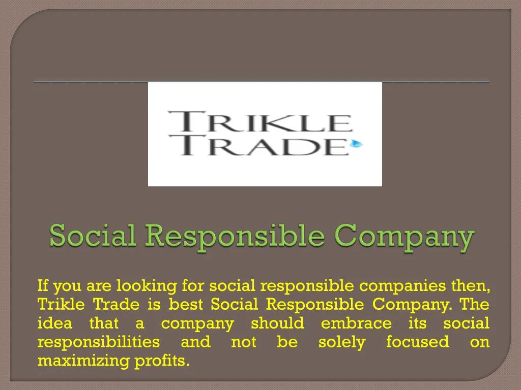 social responsible company