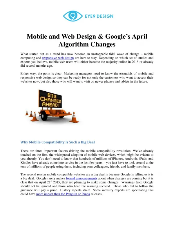 MObile and Desktop Responsive Design - Eye9design