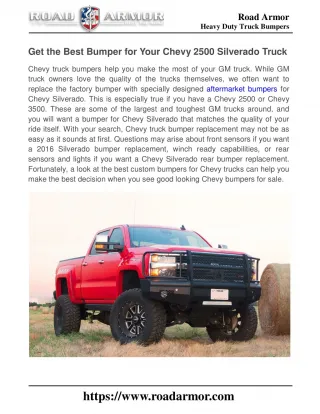 Get the Best Bumper for Your Chevy 2500 Silverado Truck - slide 1