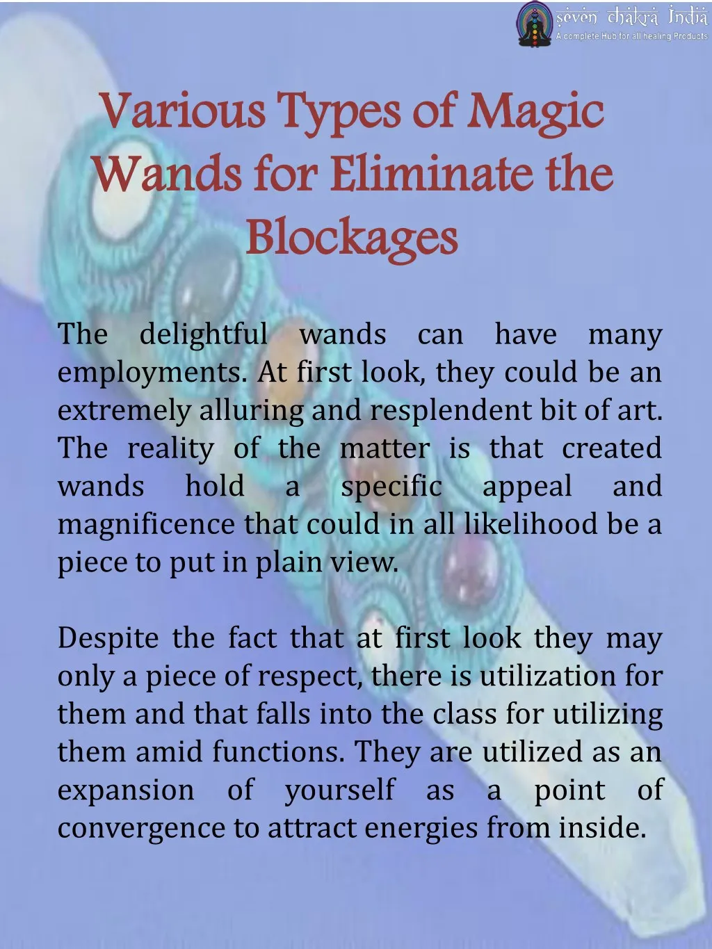 various types of magic wands for eliminate