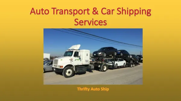Auto Transport & Car Shipping Services