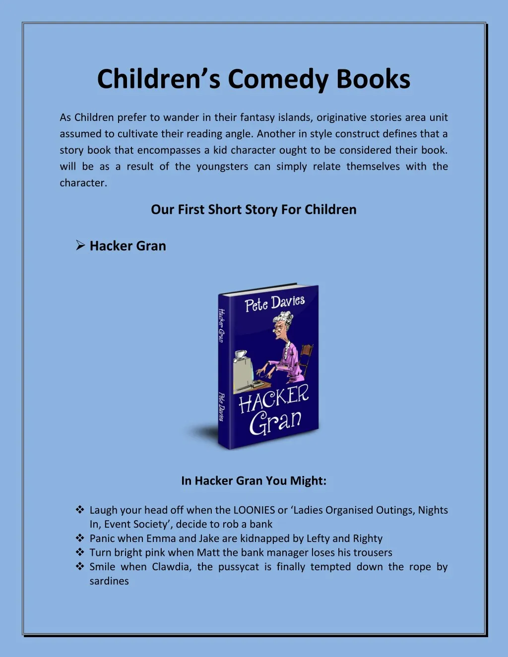 children s comedy books