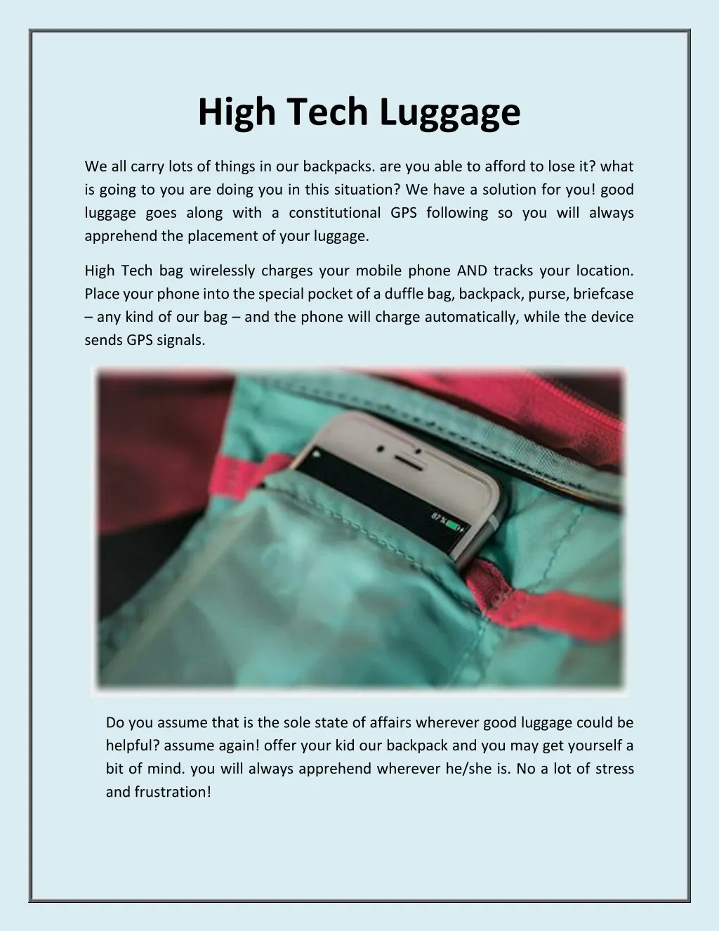 high tech luggage