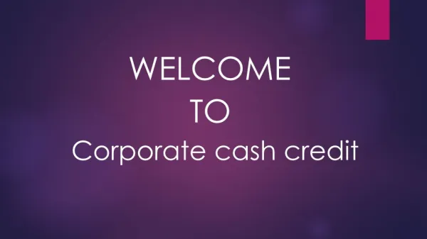 Corporate cash credit