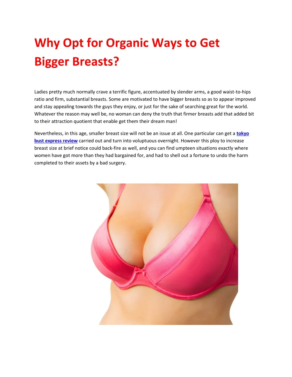 why opt for organic ways to get bigger breasts