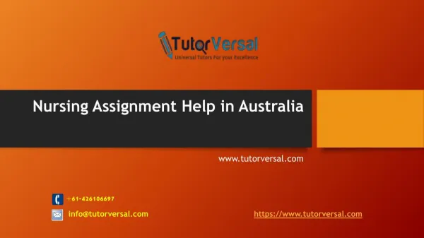 Nursing assignment help in Australia - Tutorversal