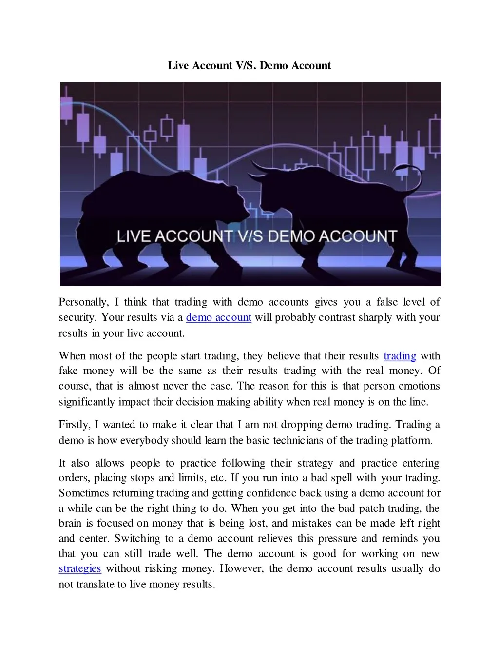 live account v s demo account
