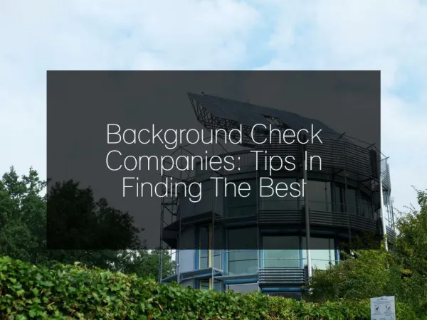 Background Check Companies: Tips In Finding The Best