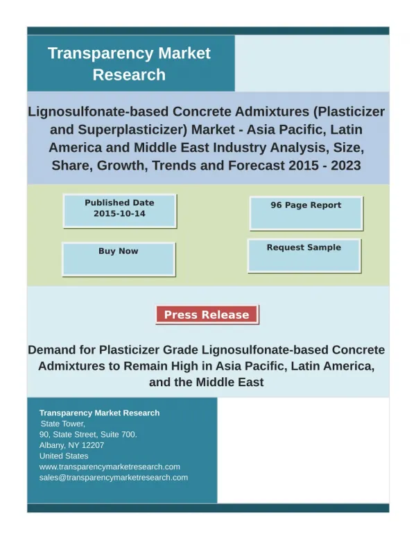Lignosulfonate-based Concrete Admixtures Market: In-depth Research Report segmented based on Type and End-User Industry