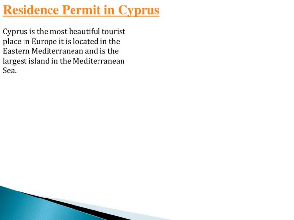 Residence Permit in Cyprus